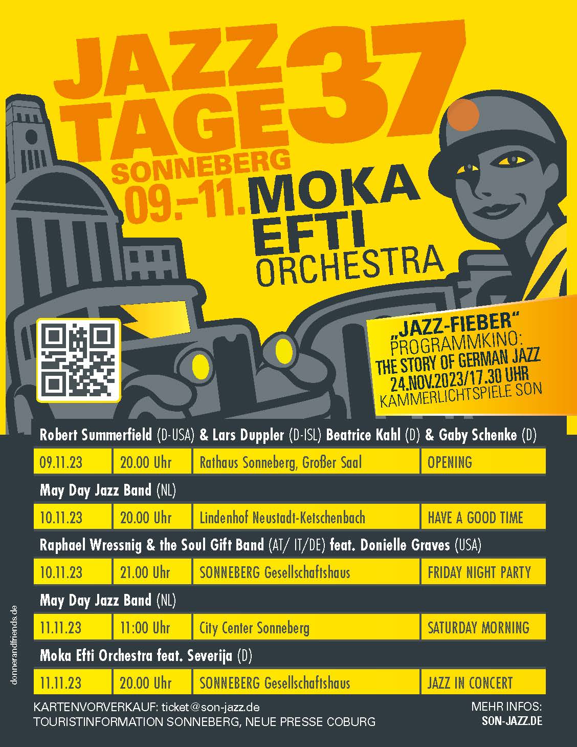 Eine Grafik mit der Aufschrift: 37. Jazz-Tage Sonneberg.