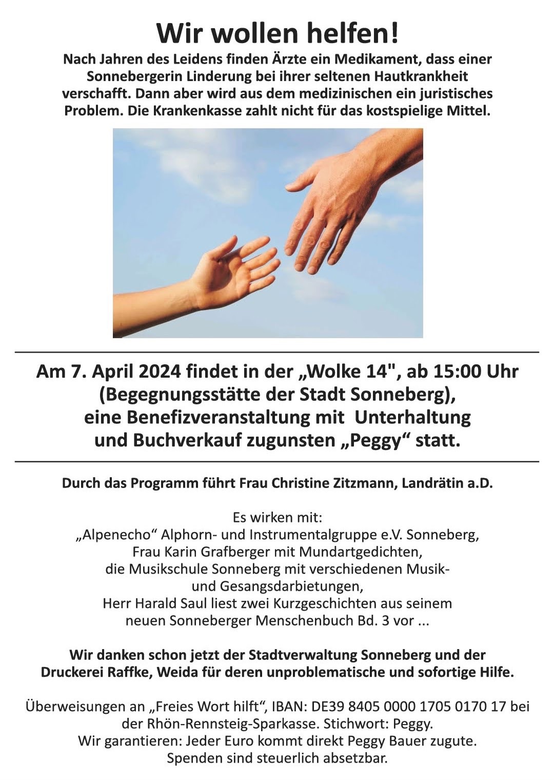 zwei gereichte Hände