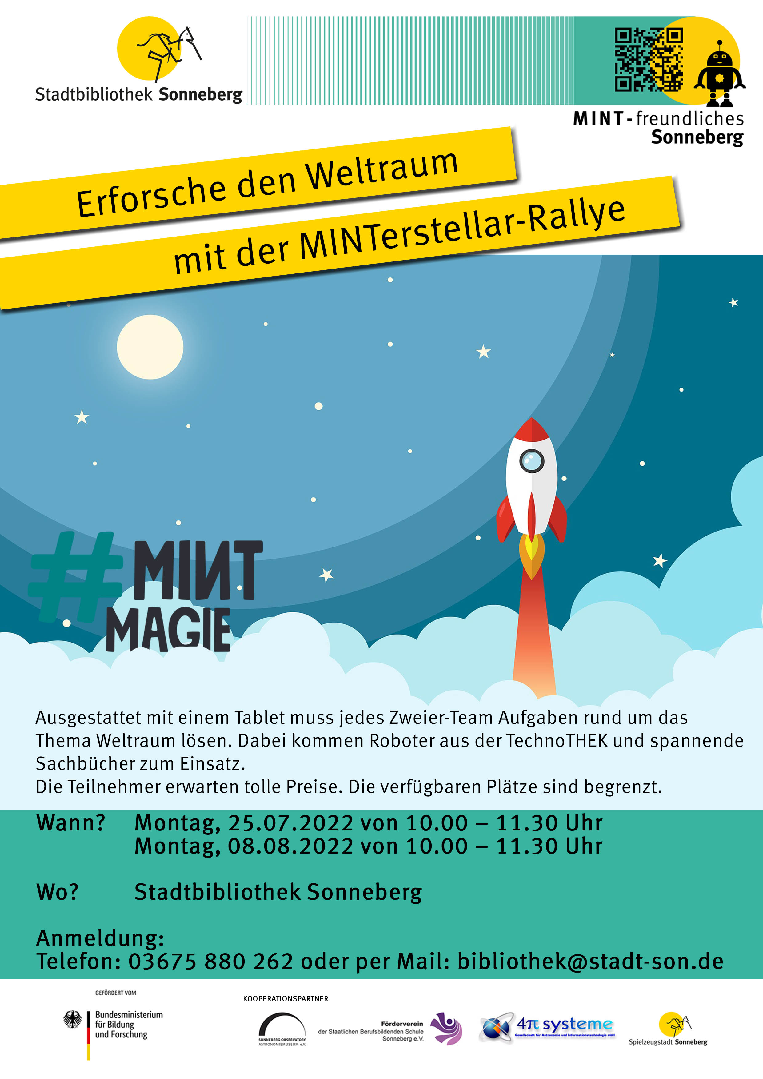 Eine Grafik mit Informationen zu einer MINT-Veranstaltung.