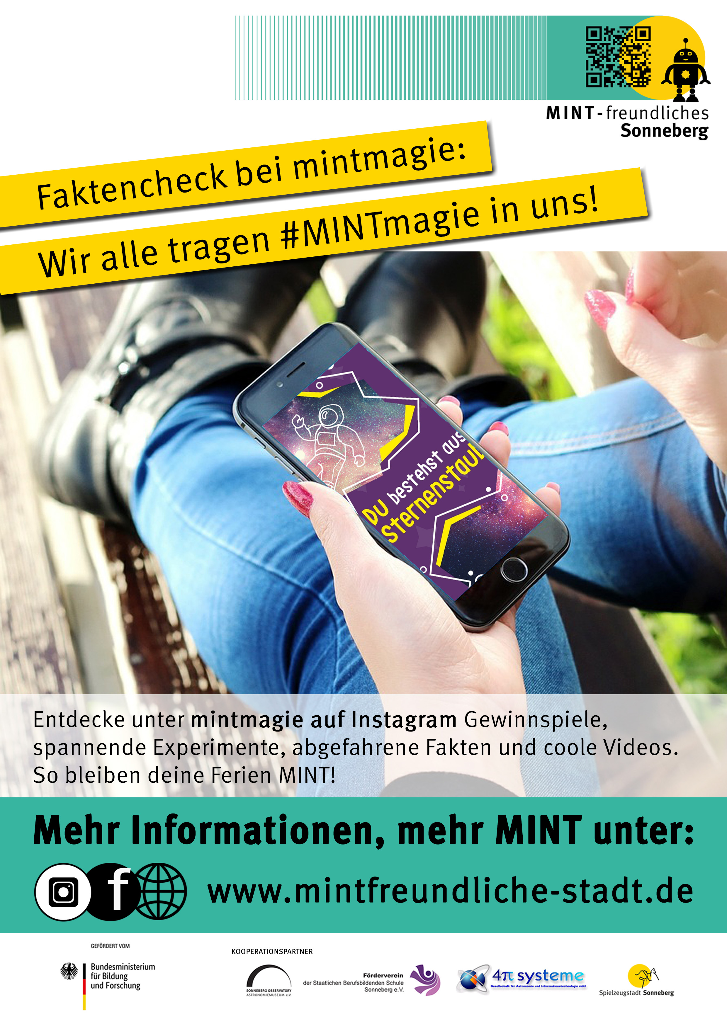 Eine Grafik mit Informationen zu einer MINT-Veranstaltung.
